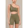 imageODODOS Seamless Biker Shorts for Women 5quot Inseam Ribbed High Waisted Running Yoga ShortsNutria