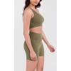 imageODODOS Seamless Biker Shorts for Women 5quot Inseam Ribbed High Waisted Running Yoga ShortsNutria