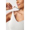 imageODODOS Seamless Padded Sports Bra for Women CrissCross Back Longline Wirefree Brami Ribbed Crop Tank TopsWhite
