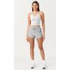 imageODODOS Seamless Padded Sports Bra for Women CrissCross Back Longline Wirefree Brami Ribbed Crop Tank TopsWhite