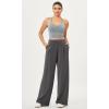 imageODODOS Seamless Padded Sports Bra for Women Strappy Longline Wirefree Brami Ribbed Crop Tank TopsBlue Grey