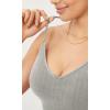 imageODODOS Seamless Padded Sports Bra for Women Strappy Longline Wirefree Brami Ribbed Crop Tank TopsGrey