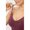imageODODOS Seamless Padded Sports Bra for Women Strappy Longline Wirefree Brami Ribbed Crop Tank TopsWine