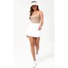 imageODODOS Seamless Sweetheart Neck Crop Tank for Women Ribbed Strappy Racerback Cropped Cami TopsBeige