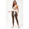 imageODODOS Seamless Sweetheart Neck Crop Tank for Women Ribbed Strappy Racerback Cropped Cami TopsBeige