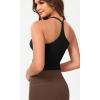 imageODODOS Seamless Sweetheart Neck Crop Tank for Women Ribbed Strappy Racerback Cropped Cami TopsBlack