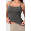 imageODODOS Seamless Sweetheart Neck Crop Tank for Women Ribbed Strappy Racerback Cropped Cami TopsCharcoal