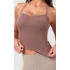 imageODODOS Seamless Sweetheart Neck Crop Tank for Women Ribbed Strappy Racerback Cropped Cami TopsClove