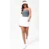 imageODODOS Seamless Sweetheart Neck Crop Tank for Women Ribbed Strappy Racerback Cropped Cami TopsDusty Blue