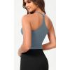 imageODODOS Seamless Sweetheart Neck Crop Tank for Women Ribbed Strappy Racerback Cropped Cami TopsDusty Blue