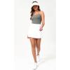 imageODODOS Seamless Sweetheart Neck Crop Tank for Women Ribbed Strappy Racerback Cropped Cami TopsGray