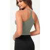 imageODODOS Seamless Sweetheart Neck Crop Tank for Women Ribbed Strappy Racerback Cropped Cami TopsGreen Milieu