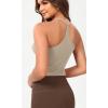 imageODODOS Seamless Sweetheart Neck Crop Tank for Women Ribbed Strappy Racerback Cropped Cami TopsMushroomtaupecharcoal