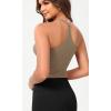 imageODODOS Seamless Sweetheart Neck Crop Tank for Women Ribbed Strappy Racerback Cropped Cami TopsTaupe
