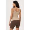 imageODODOS Seamless Tank for Women Ribbed Strappy Sleeveless Shirts Scoop Neck Cami TopsBeigecoralteal