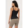 imageODODOS Seamless Tank for Women Ribbed Strappy Sleeveless Shirts Scoop Neck Cami TopsBlack