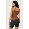 imageODODOS Seamless Tank for Women Ribbed Strappy Sleeveless Shirts Scoop Neck Cami TopsClay
