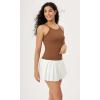 imageODODOS Seamless Tank for Women Ribbed Strappy Sleeveless Shirts Scoop Neck Cami TopsClay