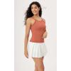 imageODODOS Seamless Tank for Women Ribbed Strappy Sleeveless Shirts Scoop Neck Cami TopsCoral