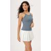 imageODODOS Seamless Tank for Women Ribbed Strappy Sleeveless Shirts Scoop Neck Cami TopsDusty Blue