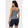 imageODODOS Seamless Tank for Women Ribbed Strappy Sleeveless Shirts Scoop Neck Cami TopsDusty Blue