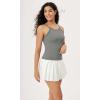 imageODODOS Seamless Tank for Women Ribbed Strappy Sleeveless Shirts Scoop Neck Cami TopsGray