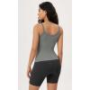 imageODODOS Seamless Tank for Women Ribbed Strappy Sleeveless Shirts Scoop Neck Cami TopsGray