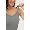 imageODODOS Seamless Tank for Women Ribbed Strappy Sleeveless Shirts Scoop Neck Cami TopsGray