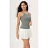 imageODODOS Seamless Tank for Women Ribbed Strappy Sleeveless Shirts Scoop Neck Cami TopsGreen Milieu