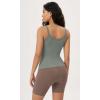 imageODODOS Seamless Tank for Women Ribbed Strappy Sleeveless Shirts Scoop Neck Cami TopsGreen Milieu