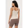 imageODODOS Seamless Tank for Women Ribbed Strappy Sleeveless Shirts Scoop Neck Cami TopsIvory