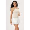 imageODODOS Seamless Tank for Women Ribbed Strappy Sleeveless Shirts Scoop Neck Cami TopsIvory
