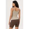 imageODODOS Seamless Tank for Women Ribbed Strappy Sleeveless Shirts Scoop Neck Cami TopsMushroomtaupecharcoal