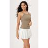 imageODODOS Seamless Tank for Women Ribbed Strappy Sleeveless Shirts Scoop Neck Cami TopsTaupe