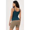 imageODODOS Seamless Tank for Women Ribbed Strappy Sleeveless Shirts Scoop Neck Cami TopsTeal