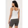 imageODODOS Seamless Tank for Women Ribbed Strappy Sleeveless Shirts Scoop Neck Cami TopsWhite