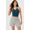 imageODODOS Womens Crop 3Pack Seamless RibKnit Camisole Crop Tank Tops1beigecoralteal