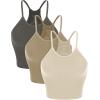 imageODODOS Womens Crop 3Pack Seamless RibKnit Camisole Crop Tank Tops1mushroomtaupecharcoal