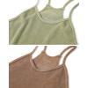 imageODODOS Womens Crop 3Pack Seamless RibKnit Camisole Crop Tank TopsAcid Wash Dusty Olivechocolate