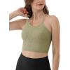 imageODODOS Womens Crop 3Pack Seamless RibKnit Camisole Crop Tank TopsAcid Wash Dusty Olivechocolate