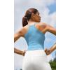 imageODODOS Womens Crop 3Pack Seamless RibKnit Camisole Crop Tank TopsAquaorangecyan Blue