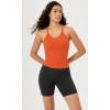 imageODODOS Womens Crop 3Pack Seamless RibKnit Camisole Crop Tank TopsAquaorangecyan Blue