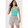 imageODODOS Womens Crop 3Pack Seamless RibKnit Camisole Crop Tank TopsAquaorangecyan Blue