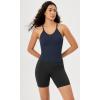 imageODODOS Womens Crop 3Pack Seamless RibKnit Camisole Crop Tank TopsBlacknavyblue
