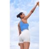 imageODODOS Womens Crop 3Pack Seamless RibKnit Camisole Crop Tank TopsBlacknavyblue