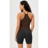 imageODODOS Womens Crop 3Pack Seamless RibKnit Camisole Crop Tank TopsBrunetteclaymushroom