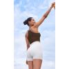 imageODODOS Womens Crop 3Pack Seamless RibKnit Camisole Crop Tank TopsBrunetteclaymushroom
