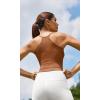 imageODODOS Womens Crop 3Pack Seamless RibKnit Camisole Crop Tank TopsBrunetteclaymushroom
