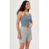 imageODODOS Womens Crop 3Pack Seamless RibKnit Camisole Crop Tank TopsCharcoaldusty Bluebark