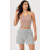 imageODODOS Womens Crop 3Pack Seamless RibKnit Camisole Crop Tank TopsCharcoaldusty Bluebark